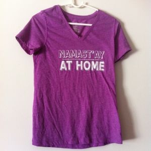 Athletic Purple Tee Shirt Namaste Yoga